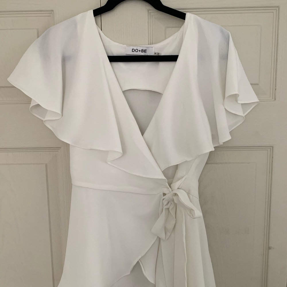 White wrap romper